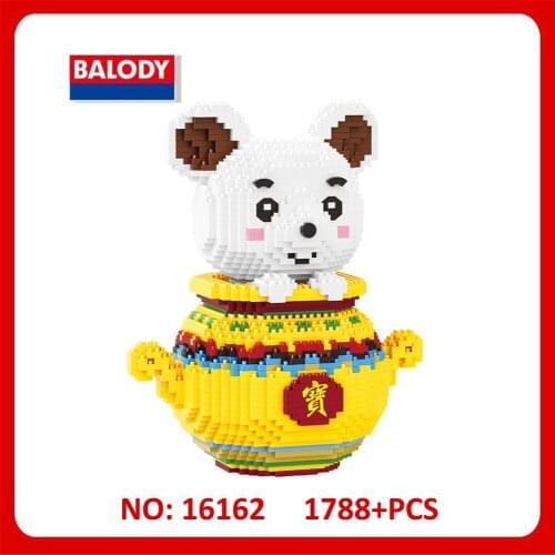 Balody 16162 Chinese Folklore Treasures Model Set Cornucopia Treasure Bowl Building Micro Mini Blocks China Building DIY Block