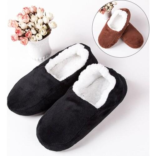 New Fashion Warm Non-slip Thick Home Floor Socks Warm Plush Slippers Solid Color Sock Household Bedroom Flat Shoes Socks