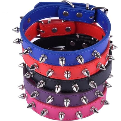Punk spike pet collar PU leather studded dog leash rope leash pet supplies dog accessories dog collar pitbull german shepherd