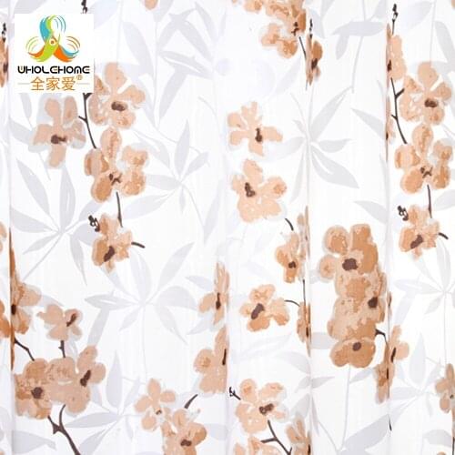 Window Curtain Flower Printed Transparent Sheer Screening Living Room Tulle Voile Fabric 1PCS/Lot