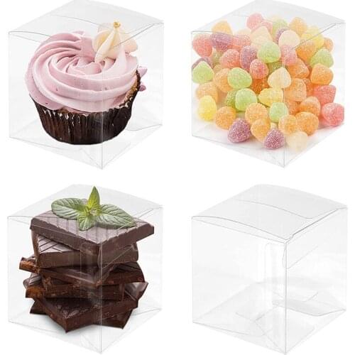 Clear Favor Boxes,Plastic Gift Boxes Transparent Candy Boxes Clear Gift Boxes For Wedding, Party, Baby Shower