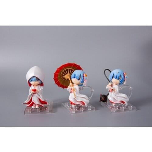 Re:Life in a Different World from Zero 3pcs/set Rem kimono Q Ver. Girl Action Figure Model Toys 10cm