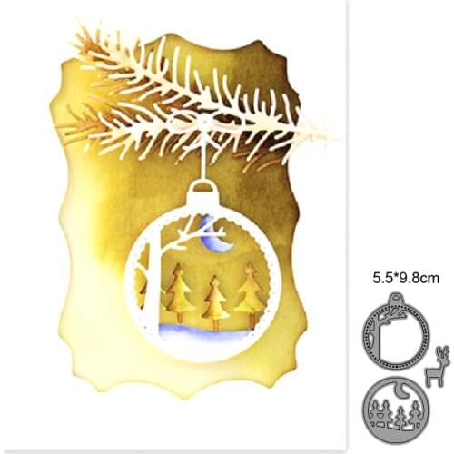 Christmas pendant deer Tree Metal Die Cuts, Merry Christmas Cutting Dies Cut Stencils for DIY Scrapbooking