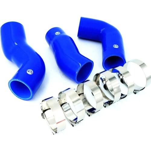 Silicone Intercooler Turbo Pipe Hose W/ T-Clamps Kit Fits For BMW E60 E61 530d 525d