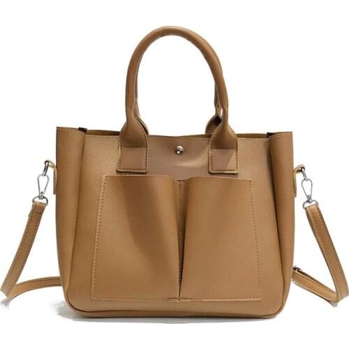 Spring New EU US Simple Large Capacity Pu Leather Women Bag Wild Shoulder Bag Portable Messenger Crossbody Bag