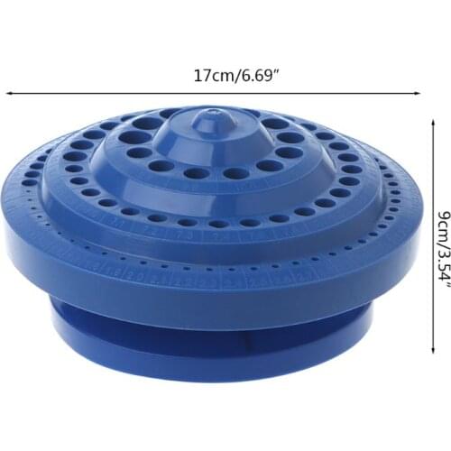 Drill Bit Storage Case Stand Round Shape Hard Plastic Organizer 100Pcs Hole Tool