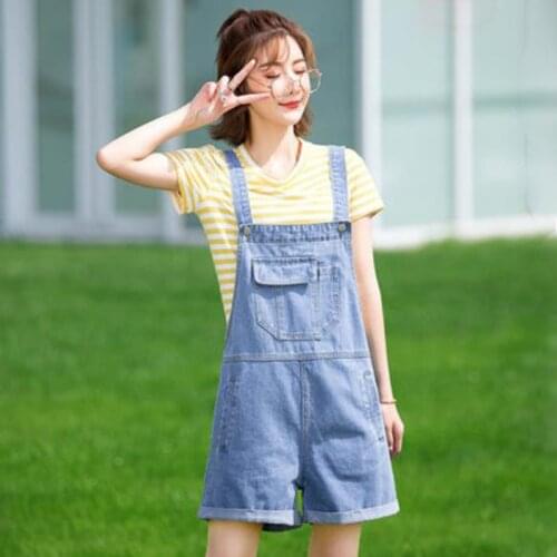 Loose Sleeveless Jeans Jumpsuit Denim Playsuit for Women 2021 Summer Cotton Jeans Woman Ladies Casual Short Romper