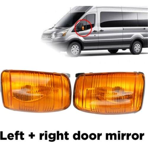 Right + Left Car Door Wing Side Mirror Indicator Turn Signal Blinker Amber Clear Lens For Ford Transit MK8 2014-2020 #1847389