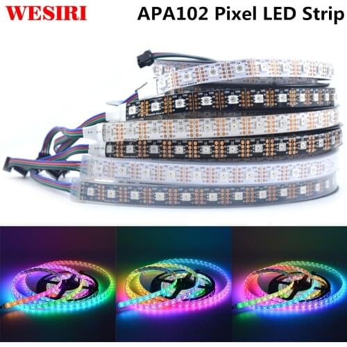 1m/5m APA102 SK9822 Smart LED Pixel Strip 30/60/72/96/144 LEDs/Pixels/m IP30/IP65/IP67 DC5V APA102C 5050 RGB LED Strip Light