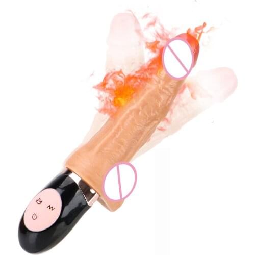 Vagina Anal Sex Dildo Vibrator Sex Products Female Masturbator Heating 12 Modes Swing Realistic Dildos Sex Toys for Women Adults