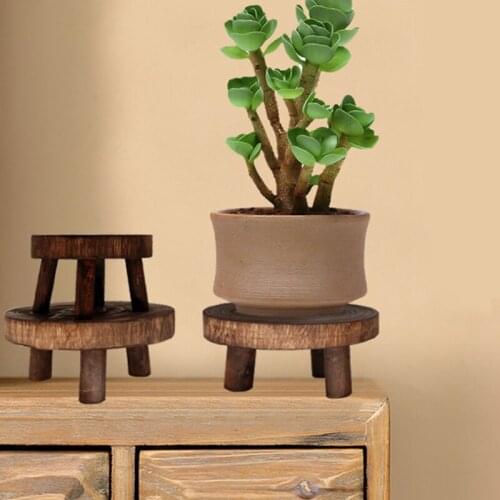 Home Garden Display Stand Wooden Planter Pot Trays Green Plants Succulent Flower Pot Rack Bench High Stool Bonsai Holder