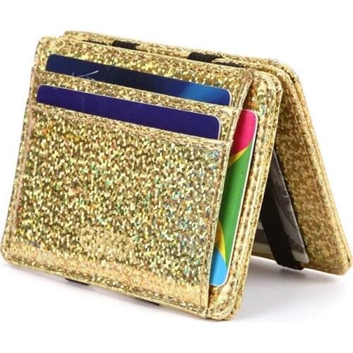 Laser sequins magic wallet creative fashion ladies wallet certificatecard package credit card holder womens wallets and purses