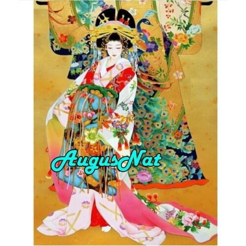 Japanese woman diamond painting vintage daimant mosaic geisha diamand dotz sequin puzzle picture flower embroidery cross stitch