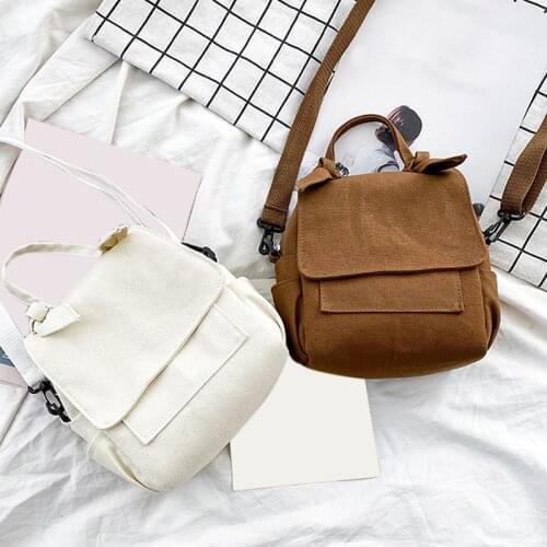 Women Simple Canvas Crossbody Bag Versatile Fashion Messenger Bag Small Women Messenger Shoulder Bag