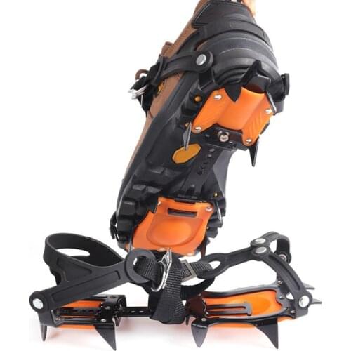 1 Pair Hiking 10 Teeth Anti Slip Ice Snow Gripper Spike Boots Covers for Shoes