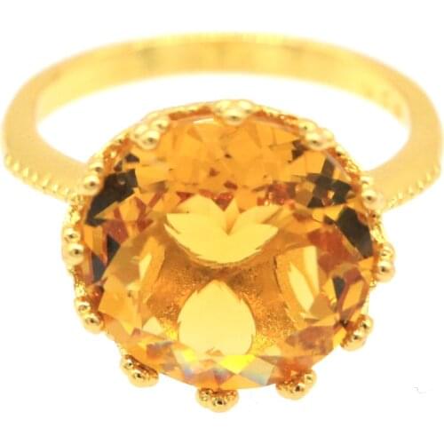 15x15mm SheCrown Lovely Cute Round Created Green Peridot Bright Zircon For Sister Daily Wear Silver Rings