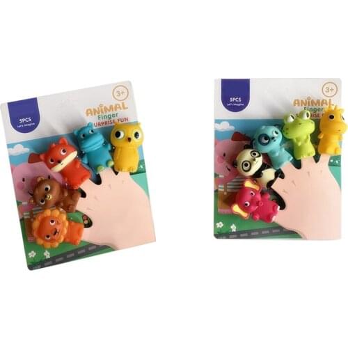 2 Set Finger Puppets For Children And Babies 5 Farm Animals Bath Toys Hand Puppets Doll Set Early Eductional Toy, A & B