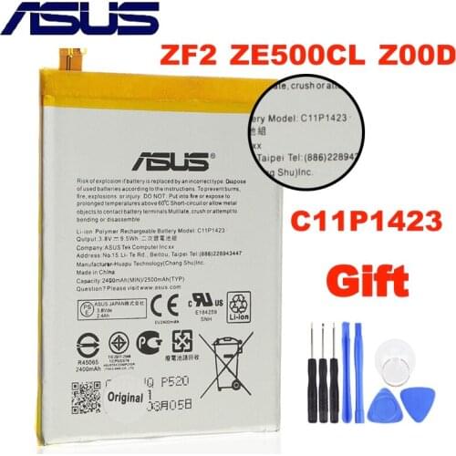 Original ASUS High Capacity C11P1423 Battery For ASUS ZF2 ZE500CL Z00D 2400mAh + free tools