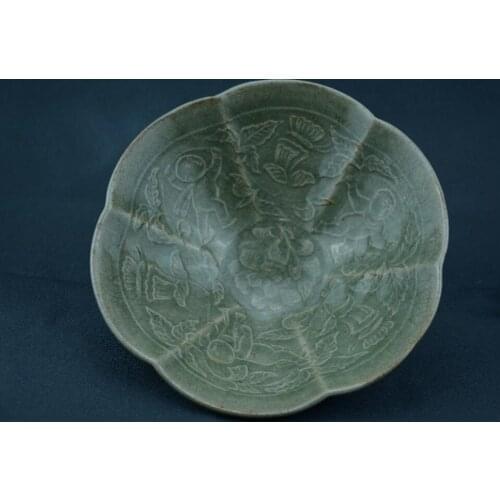 Antique SongDynasty porcelain bowl,Yao zhou kiln bowl,19cm( diameter),Hand-painted crafts,Decoration,Collection&Adornment