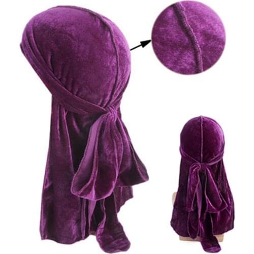 2021 Durags for men Fashion Hot Sales Unisex Men Women Velvet Breathable Bandana Hat Turban Doo Durag Cap US
