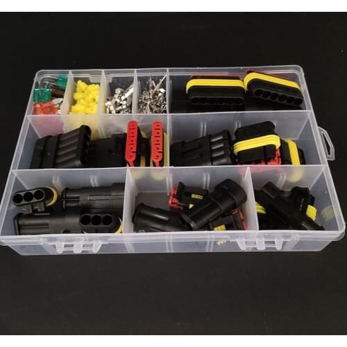 Free shipping 240 Pcs Superseal AMP/Tyco Waterproof 12V Electrical Connectors Kit 1/2/3/4/5/6 Way Pin