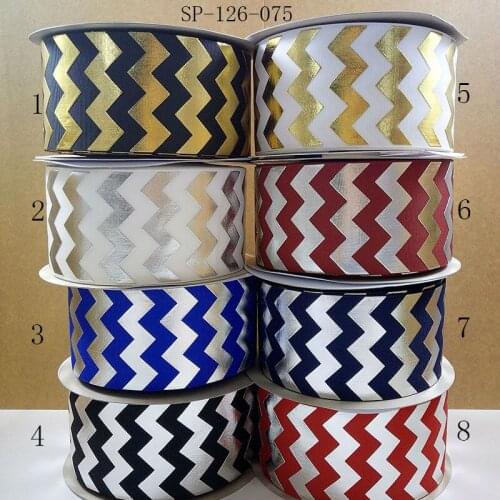 Free shipping 50 yard per size 3 " 75 mm printed grosgrain ribbon SP-126-075