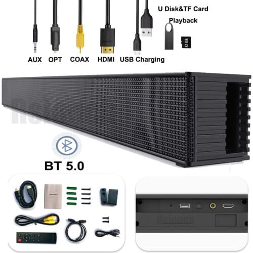 Rsionch 40W Wireless Column Soundbar Bluetooth Speaker Powerful 3D Music Sound bar Home Theater Aux 3.5mm RCA TF For TV PC BS18