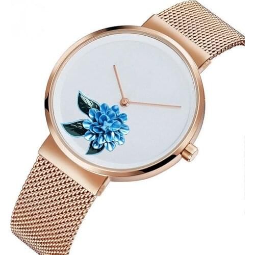 Fashion Flower Quartz Watch Men Watches Top Luxury Male Clock Business Mens Wrist Watch Gift Metal Camellia Flower Watch