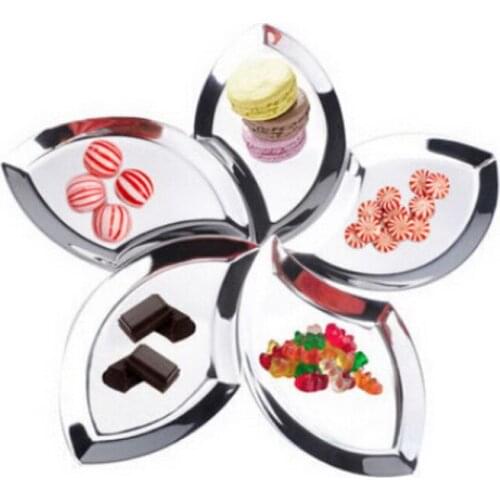Stainless steel fruit plate decoration creative designs KTV snack tray plate for fruit snack layers fruit plate
