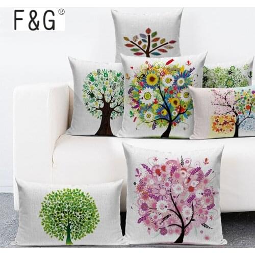 Wholesale scandinavian trees decorative cushion covers for sofa car office bedding cushion cover 45x45cm without Pillow core