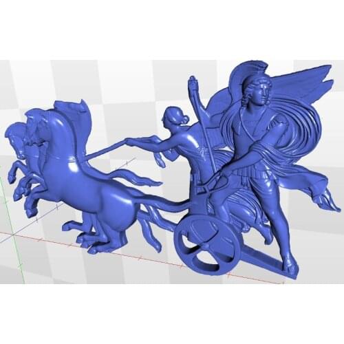 For cnc in STL file format 3d model relief Panno_chariot