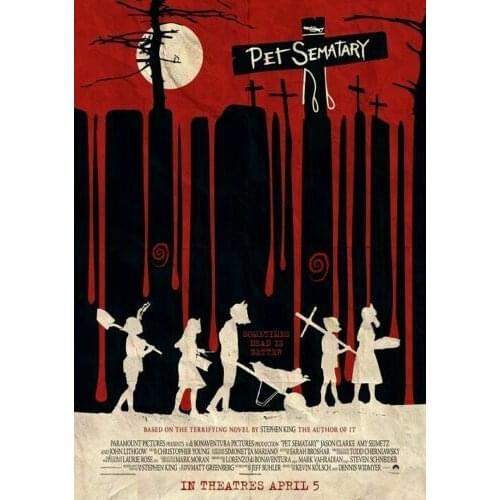 F025 Pet Sematary Horror Movie Stephen King Film Silk Cloth Poster Art Bedroom Decoration