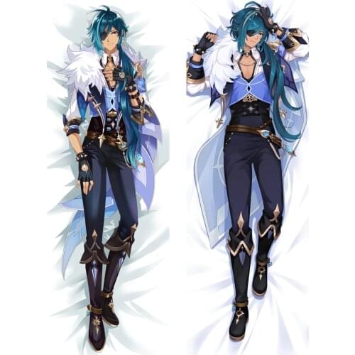 Game Genshin Impact Kaeya Dakimakura Male Otaku Hugging Body Pillow Case Peach Skin Fullbody HD Printed Pillow Cover