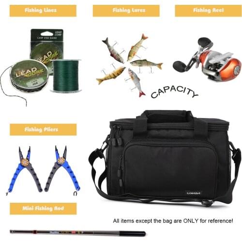 Lixada Men Fishing Bag Fishing Reel Lure Storage Bag 37*25*25cm Fishing Tackle Pesca 3 Color Canvas Outdoor Waist Shoulder Bags