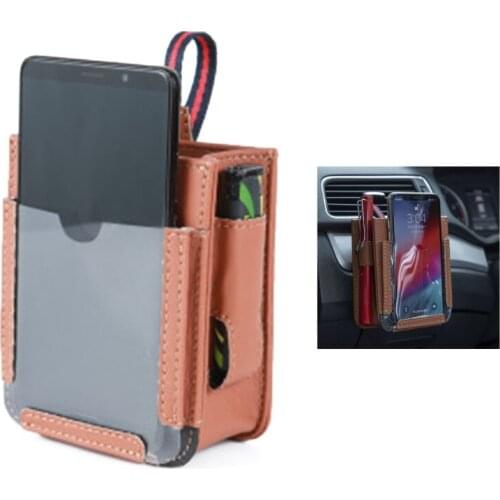 Multi-functional Car Air Outlet Hanging Pocket All Purpose Storage Bag for Protect Pen Glasses Cell Phone