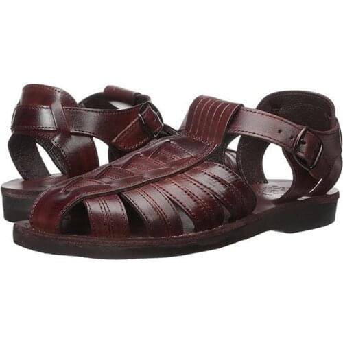 Men Leather Closed Toe Sandal