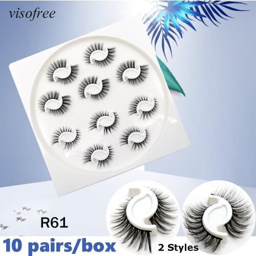 10 pairs eyelashes set natural 3D mink lashes faux cils makeup faux mink false eyelashes 15-20mm eyelash extension lashes pack