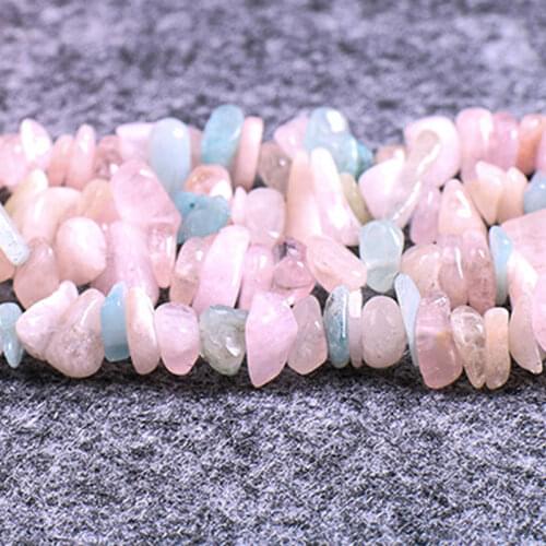 Natural Morganite Nugget Chips Beads For Jewelry Making Strand 34 inch DIY Accessories Jewelry Bead For Bracelet Women Gifts