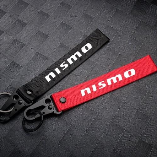 Nylon/Metal Car Nismo Emblem Keyring Key Fob Key Chain for Nissan Juke X-trail Qashqai Leaf Micra Sentra NOTE Patrol Maxima GTR