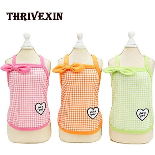New Sling Vest Breathable Love Plaid Sling Dog Clothes Teddy Small and Medium-sized Dog Shirt Leisure Designer Dog Clothes