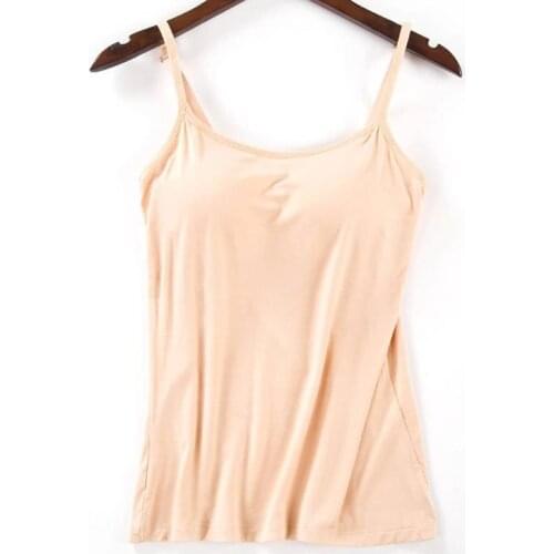 Sexy Tops BreathablexAdjustable Strap Built In No Rims Padded Tops Camisole for women