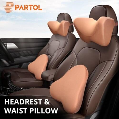 Car Headrest Pillow Memory Foam Neck Waist Lumbar Rest Support Back Cushion Seat Support Travel For office Home Car Styling