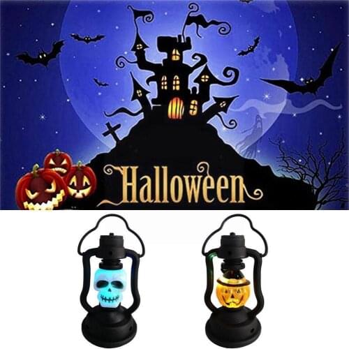 Portable Halloween Vintage Skeleton Light Shape Lamp LED Easter Lantern Supplies Hanging Decor Party Party Hanging Night Li G5X7