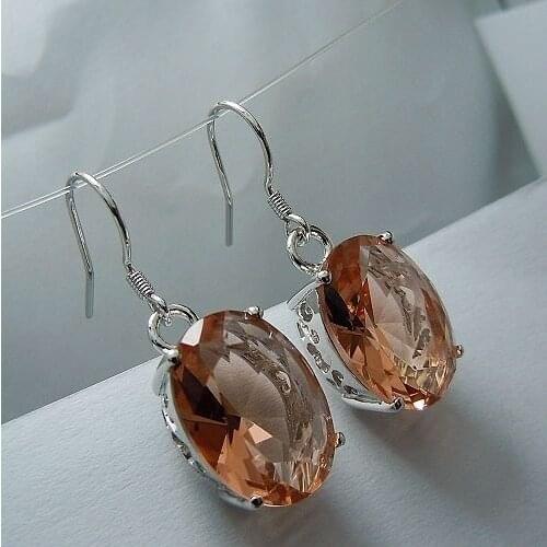 Luxury Gorgeous Women Jewelry Champagne Dangle Earrings for Wedding Engagement Party Set Gifts