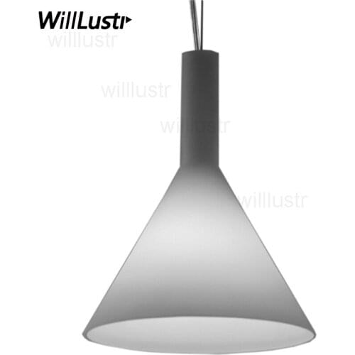 Modern glass pendant lamp white black trumpet dinning living room hotel hall restaurant cafe bar funnel suspension light