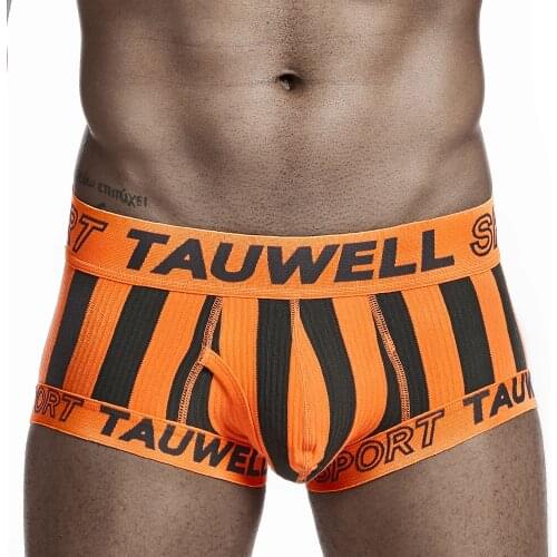 Mens Sexy Tight Cotton Striped Panties Man Wide Belt Boxers Trunks Male Comfortable Breathable Underwear Mens Quick Dry Slipy