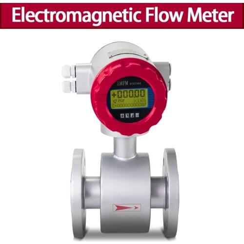Smart Magnetic Flowmeter Gigital Water Flow Meter Sensor For Sewage Waste Water Slurry Flange Connection 24VDC 4-20mA RS485