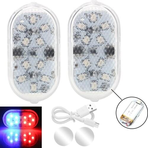 Universal 2Pcs Wireless LED Parking Lamp Car Openning Door Warning Light Safety Anti-collision Lights AUTO Magnetic Signal Lamp