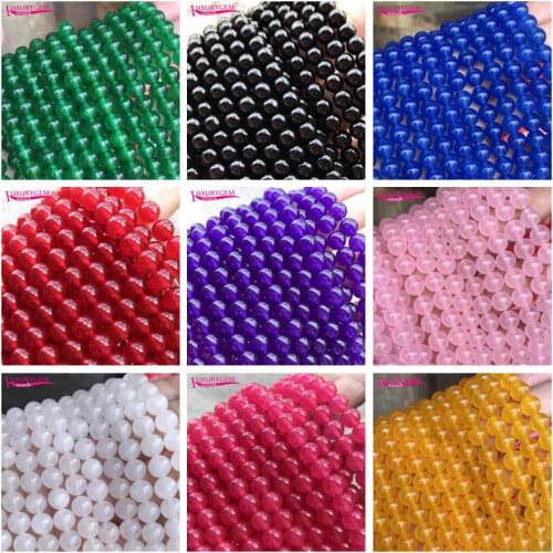 High Quality Natural Jades Stone Smooth Round Shape Loose Spacer Beads 4/6/8/10/12/14mm DIY Gem Jewelry Accessories 38cm sk113