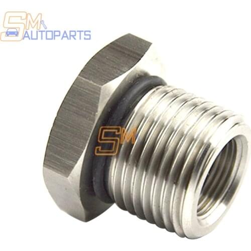 High Quality 1/2-28 TO 3/4-16 Threaded adapter Stainless Steel Automotive Thread Oil Filter Adapter o-ring